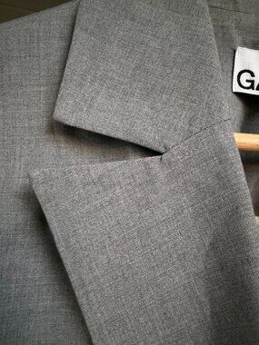 Ganni Paloma grey cropped blazer